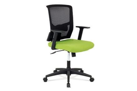 Autronic Kancelárska stolička Kancelářská židle, látka zelená + černá, houpací mechnismus (KA-B1012 GRN)